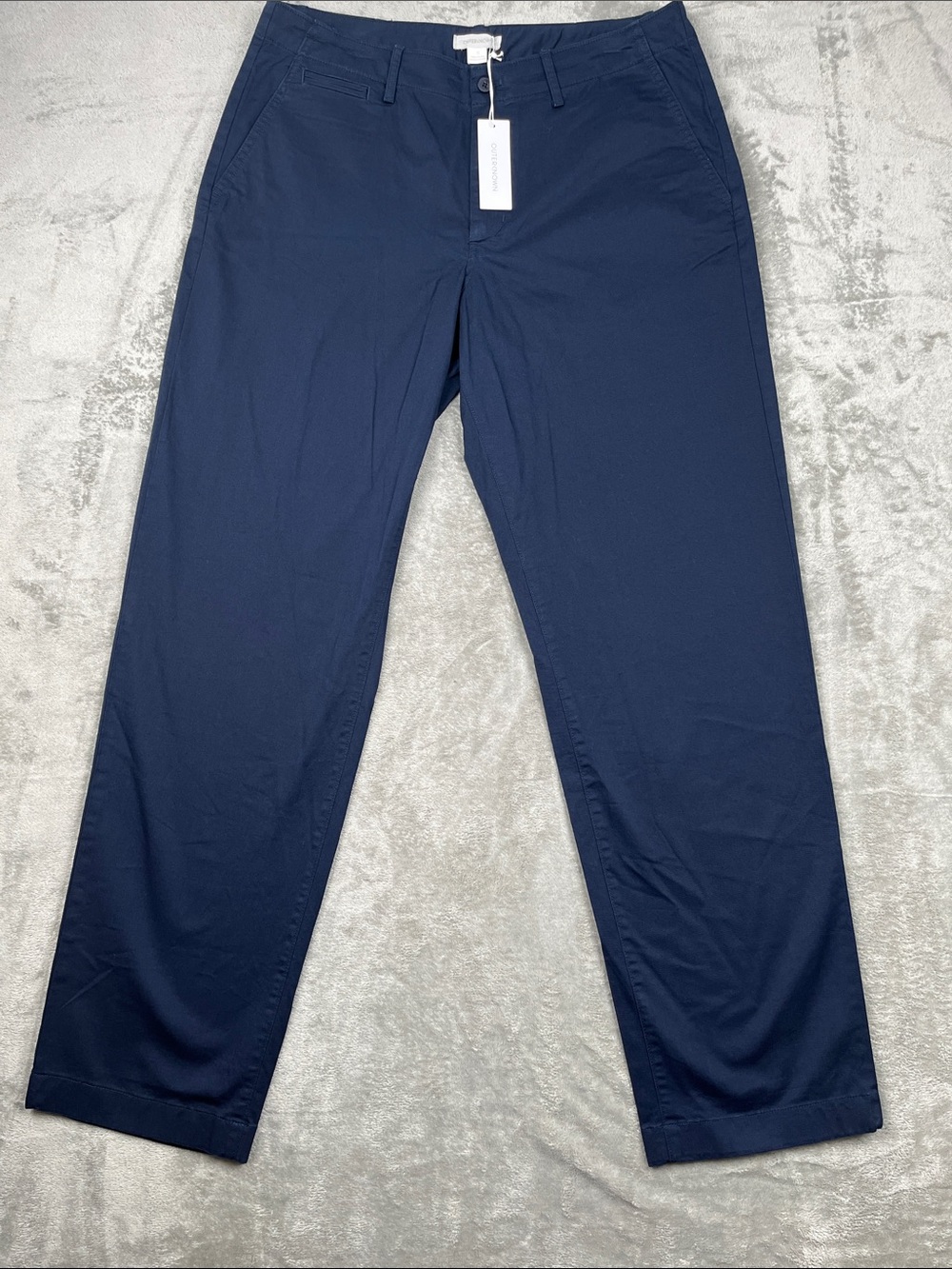 NEW Outerknown 12 Women's Straight-Leg Chino Pants Navy USA Organic Cotton
